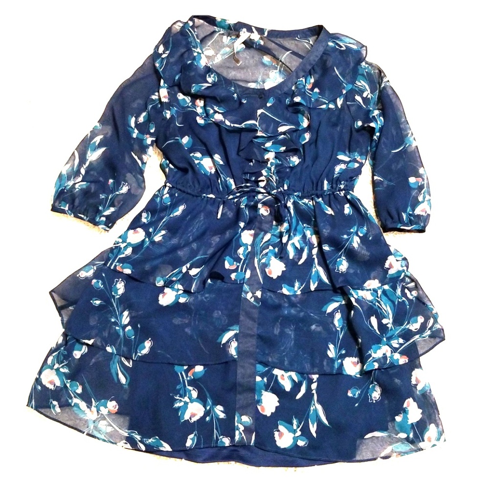 KOHL'S LAUREN CONRAD ROMANTIC FLORAL RUFFLE DRESS